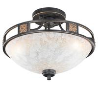 Ceiling Light Brown Quinta 3 Rusty Champagne Glass Trio 608100324