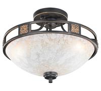 Ceiling Light Brown Quinta 3 Rusty Champagne Glass Trio 608100324