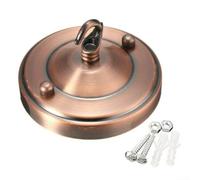 Ceiling Light Canopy Kit, 5" Round Pendant Light Base with Hook, Metal Ceiling Plate for Hanging Lamp Fixture, Polished Chrome/Oil Rubbed Bronze Finish, Includes Mounting Hardware(Antique Copper)