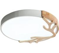 Ceiling Light Ceiling Chandelier Suspension Lamp Fmount round Wooden Lamp Shade Nordic Style,Three-Color Dimmable Led Acrylic 2700K-6000K,Minimalist for Bedroom,Kitchen,Living Room/Yellow/40