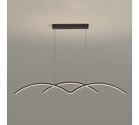 Ceiling Light, Ceiling Light Home LED Dimmable Chandelier Nordic Metal Strip Pendant Light Minimalist Dining Table Adjustable Ceiling Hanging Lamp Modern Office Decor Suspended Light Fixture(Noir) LWX