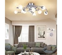 Ceiling Light Chrome Iron Round Dynamic Curved Pendant Glass lampshades Ceiling lamp 8 Flames Decorative Chandelier Loft Elegant Ceiling Lights 56 cm G9 Comfortable