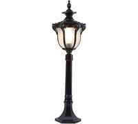 Ceiling Light, E27 European Retro Industrial Outdoor Waterproof Post Lights V-intage Metal Aglass Pillar Lamps Home Villa Park Street Lawn Landscape Decorative Column Height 1(Noir,Height 140cm) (Noi