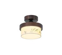 Ceiling Light Fabric Printed Entrance Hall Balcony Ceiling Lamp Medieval Style Retro Art Decorative