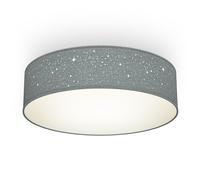 Ceiling Light Fabric Shade Lamp 2 Light Living Room Bedroom 38cm Grey w/ Stars