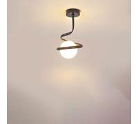 Ceiling Light Fixture, Iron Indoor Chandelier with Milky White Frosted Glass for Corridor, Aisle, Balcony, Bar, Restaurant, Cafe