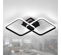 Ceiling Light Fixture LED 2 Squares Concise Nordic Black White Lampshade for Living Room Office Kitchen Light Fittings Ceiling Study Room Cool White Light 36W