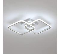 Ceiling Light Fixture LED 2 Squares Concise Nordic Black White Lampshade for Living Room Office Kitchen Light Fittings Ceiling Study Room Cool White Light 36W