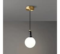 Ceiling Light, Frosted Glass Ball Hanging Chandelier, Nordic Bedside Decoration Pendant Light Marble Design Hanging Ceiling Lamp, Single Head Adjustable Suspension Wire Lights G9 Lighting Fixture(Noir