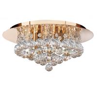 Traditional Gold Crystal Flush 4 Light With Round Drops