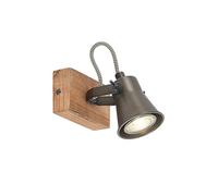 Ceiling Light 'Grandesa' dimmable (Vintage, Antique) in Brown Made of Wood for e.g. Living Room & Dining Room (1 Light Source, GU10) from Lindby | floodlight, Spotlight