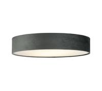 3 Lights Grey Velvet Fabric Shade Flush Fitting Ceiling Light with Opal Diffuser