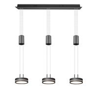 Ceiling Light Grey Franklin 3 Rise & Fall LED Pendant Matt Anthracite Trio