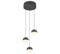 Ceiling Light Grey Senta 3 LED Pendant Anthracite Trio R33553342