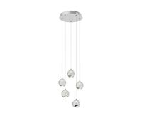 Ceiling Light 'Hayley' (Modern) in Clear Made of Glass for e.g. Living Room & Dining Room (5 Light Sources,) from Lucande | Pendant Lighting, lamp, Hanging lamp, lamp, Ceiling lamp, Hanging Light