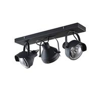 Ceiling Light 'Henega' dimmable (Industrial Design) in Black Made of Metal for e.g. Living Room & Dining Room (3 Light Sources, GU10) from Lindby | floodlight, Spotlight