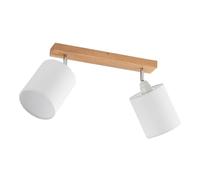 Ceiling Light 'Imarin' dimmable (Scandinavian) in Brown Made of Wood for e.g. Living Room & Dining Room (2 Light Sources, E27) from Lindby | floodlight, Spotlight