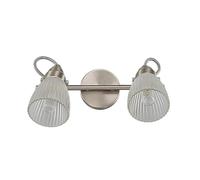 Ceiling Light 'Kara' dimmable (Modern) in Silver Made of Glass for e.g. Bathroom (2 Light Sources, G9) from Lindby | floodlight, Spotlight