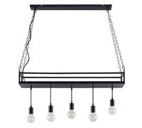 Ceiling Light 'Kirista' dimmable (Vintage, Antique) in Black Made of Metal for e.g. Living Room & Dining Room (5 Light Sources, E27) from Lindby | Pendant Lighting, lamp, Hanging lamp, lamp, Ceiling