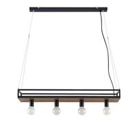 Ceiling Light 'Kirista' dimmable (Vintage, Antique) in Black Made of Metal for e.g. Living Room & Dining Room (4 Light Sources, E27) from Lindby | Pendant Lighting, lamp, Hanging lamp, lamp, Ceiling