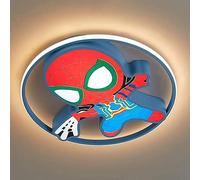 Ceiling Light LED Dimmable Kids Bedroom Ceiling Lamp with Remote Control Creative Cartoon Spiderman Round Ceiling Lighting for Modern Boy Kids Baby Room (Color : Blue)