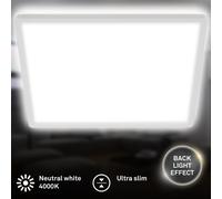 BRILONER - LED Ceiling Light with indirect Light, Flat, Neutral White, LED Ceiling Lights for Living Room, Bedroom, Lounge, hallways, 42 x 42 x 3 cm, White