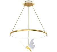 Ceiling Light LED Ring Butterfly Chandelier Gold Ceiling Lighting Fixture Modern Pendant Light Circular Round Hanging Lamp for Kitchen Island Dining Room Table Bar Restaurant T-2