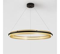Ceiling Light, Living Room Chandelier Creativity Personality Kitchen Pendant Lights Round Shape Showroom Art LED Chandelier Lighting Modern Circle Ring Hanging Lights Tricolor Dimming Lamps(White Ligh