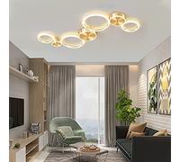 Ceiling Light Living Room LED Metal Lamp Dimmable with Remote Control Golden Ring Ceiling Lighting Modern Children's Room Dining Room Bedroom Lamp Hallway Office Eye Protection Ceiling Lamp,7heads
