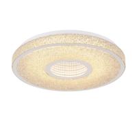 Luminosa Lighting Luminosa Astania Decorative Flush Ceiling Light White Center Tunnel Effect Crystal Sand Led 3000K