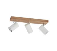 Ceiling Light 'Maniva' dimmable (Modern) in Brown Made of Wood for e.g. Living Room & Dining Room (3 Light Sources, GU10) from Lindby | floodlight, Spotlight