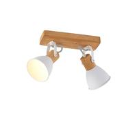 Ceiling Light 'Merela' dimmable (Scandinavian) in Brown Made of Wood for e.g. Living Room & Dining Room (2 Light Sources, E14) from Lindby | floodlight, Spotlight