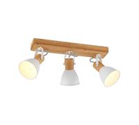 Ceiling Light 'Merela' dimmable (Scandinavian) in Brown Made of Wood for e.g. Living Room & Dining Room (3 Light Sources, E14) from Lindby | floodlight, Spotlight