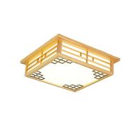 Ceiling Light Mid Century Light Fixtures Ceiling Lighting Fixture Japanese-style Wooden Square Ceiling Light Flush Mount Loft LED Ceiling Lamp Close To Ceiling Light Fixtures for