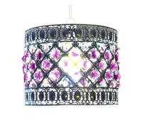 Ceiling Light Moda Chandelier Droplet Acrylic Light Moroccan Style Crystal Pendant Bead Lamp Universal Fit for Home Decor, Office, Bedroom, Kitchen, Living Room, Hallway, Balcony(Moda Purple)