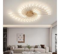 Ceiling Light, Modern Flower Shape Ceiling Light for Dining Room, Kitchen, Hallway, Flush-Mounted Metal Acrylic Sputnik Fireworks LED Light for Bedroom, Hallway, Living Room (Gold, 42)