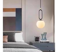 Ceiling Light, Modern Lighting Marble Luxury LED Spanish Natural Alabaster Chandelier All Copper Ddining Room Bedroom Living Bedside Light Lamp(Black,Warm White_12CM)