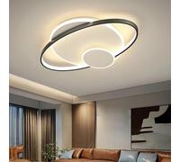 Ceiling Light, Modern Silk Ribbon Shape LED Ceiling Light for Living Room Bedroom Chalet Dining Kitchen Hanging Lighting Suspension Design(Black 54cm,Dimming)