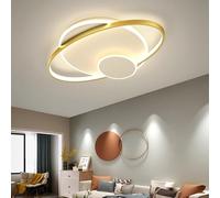 Ceiling Light, Modern Silk Ribbon Shape LED Ceiling Light for Living Room Bedroom Chalet Dining Kitchen Hanging Lighting Suspension Design(Gold 80cm,Dimming)