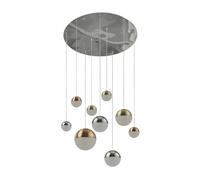 Ceiling Light Multi-Coloured Planets 9 LED Pendant Multi-Colour Crushed Ice