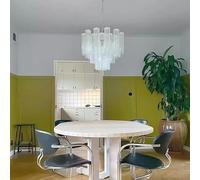 Ceiling Light, Nordic Lamps V-intage Glass Pendant Lights LED Home Decor Taper Indoor Classical Luxury Hanging Lighting Fixture for Living Room(50cm*50cm,Natural Light)