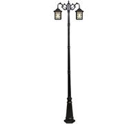 Ceiling Light, Outdoor Lamp Post Light Traditional European E27 Ip55 Waterproof High Pole Street Pillar Retro Glass Lantern Metal Aluminum Column Garden Path Way(Noir,Height 3.15m) (Noir Height 3.15m