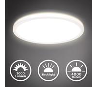 Ceiling Light Round LED Panel 22W Slim Backlight Living Room 42cm Neutral White [EEK: D]