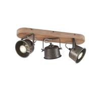 Ceiling Light 'Rubinjo' dimmable (Vintage, Antique) in Black Made of Metal for e.g. Living Room & Dining Room (3 Light Sources, GU10) from Lindby | floodlight, Spotlight