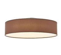 Lindby ceiling light Sebatin, Ø 50 cm, light brown, fabric, E27