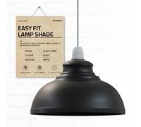 Ceiling Light Shade,11.41'' Metal Lampshades for Ceiling Lights, Modern Easy Fit Pendant Lamp Shades for Replacement Lamps, Living Room, Bedroom, Kitchen, Hallway, Home Décor (Black)