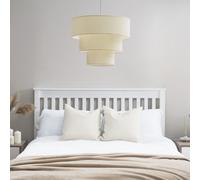 MiniSun | 3 Tier Cream Faux Silk Ceiling Light Shade | Ceiling Lighting, Home Décor & Improvement Essential | 38cm Shade Width