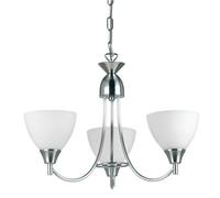 Endon Lighting - Alton Classic Pendant Light - Satin Chrome - Dimmable 3-Light E14 Semi-Flush