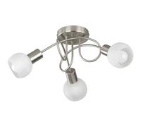 Ceiling Light Silver Antibes 3 Matt Nickel & Alabaster White Glass Trio