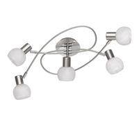 Ceiling Light Silver Antibes 5 Matt Nickel & Alabaster White Glass Trio